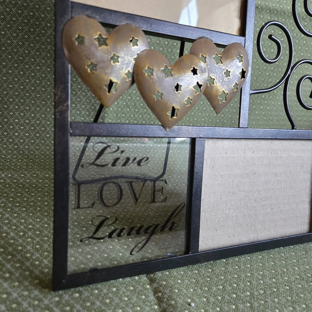 Heart Swirl Photo Metal Frame Live Love Laugh